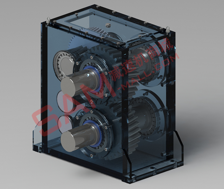 雙輸出軸減速機(jī)內(nèi)部結(jié)構(gòu)示意圖 雙輸出軸減速機(jī)內(nèi)部結(jié)構(gòu)示意圖